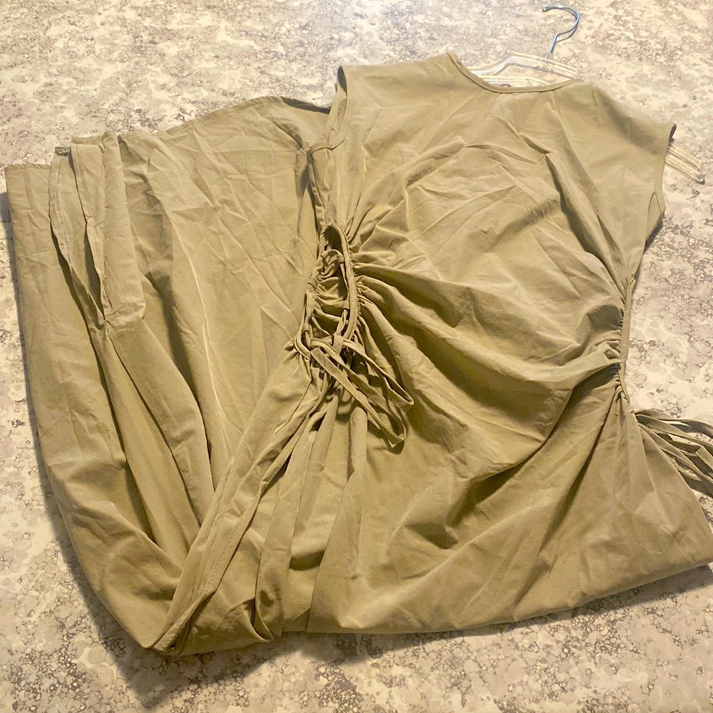 Fashion Drawstring Pleated Vintage Dress